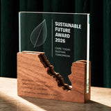 xTool Selected Rectangula K5 Crystals and Black Walnut Trophy, view 2