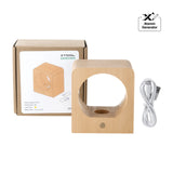 xTool Square Beech Wood LED Light Base with Round Opening for K9 Crystal Ball, view 2