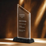 xTool Selected Trapezoidal K5 Crystal Trophy with Marble Base, view 2