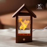 xTool Selected House-Shaped Sapele Wood LED Light Base for K9 Rectangle Crystal, view 2
