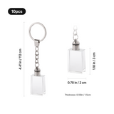 xTool Multicolored LED Lights K5 Crystal Rectangular Keychain (10pcs), view 3