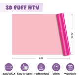 xTool Neon Pink 3D Puff Heat Transfer Vinyl Roll, view 3