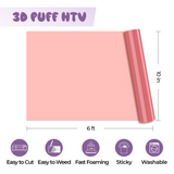 xTool Peach Pink Puff Vinyl Heat Transfer 3D, view 3