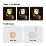 xTool Round Rubber Wood LED Light Base with Groove, view 5