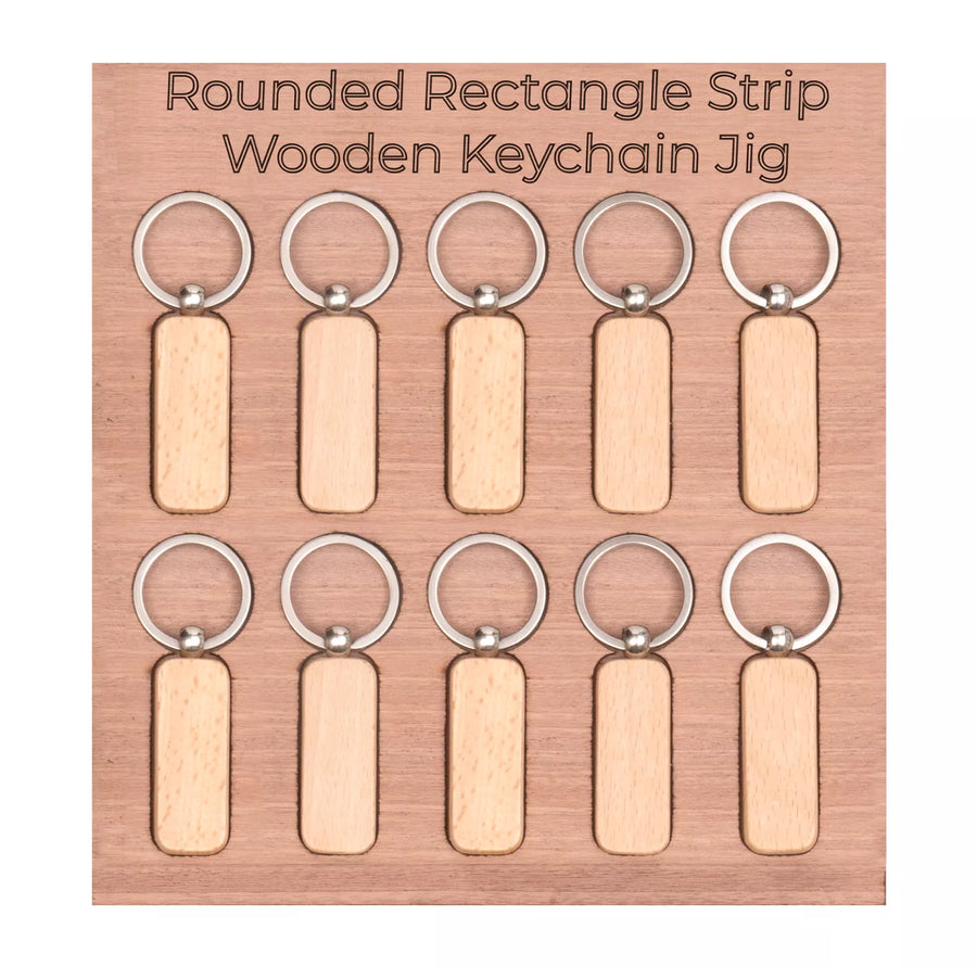 xTool Rounded Rectangle Strip Wooden Keychain JIG File