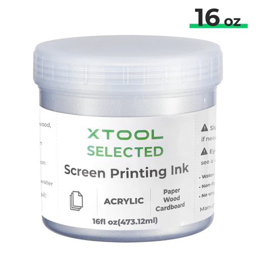 xTool Silver Glitter  Acrylic Screen Printing Ink (16oz)