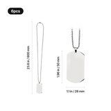 xTool Silver Stainless Steel Military Pendant Necklace (6pcs), view 3