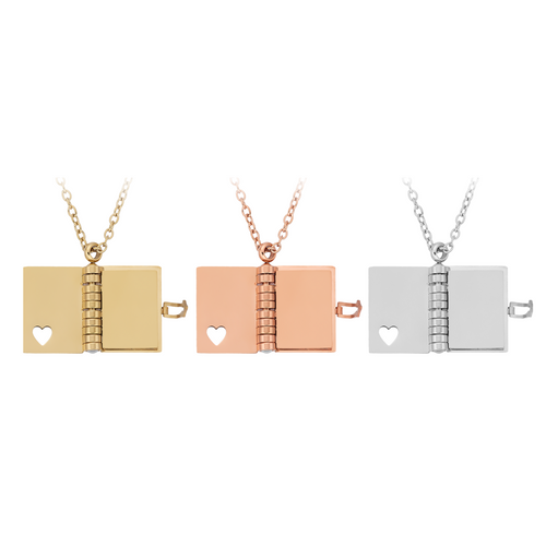 xTool Stainless Steel Book Locket Necklace (3pcs)