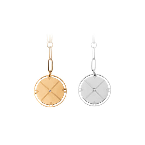 xTool Stainless Steel Compass Necklace (2pcs)