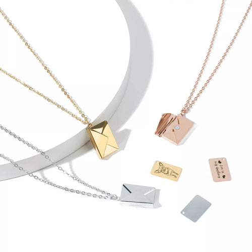 xTool Stainless Steel Mixed Colors Envelope Necklace (3pcs)