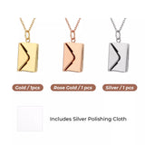 xTool Stainless Steel Mixed Colors Envelope Necklace (3pcs), view 4
