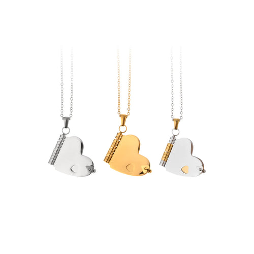 xTool Stainless Steel Heart Book Locket Necklace (3pcs)