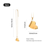 xTool Stainless Steel Heart Book Locket Necklace (3pcs), view 3
