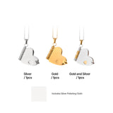 xTool Stainless Steel Heart Book Locket Necklace (3pcs), view 4