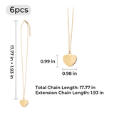 xTool Stainless Steel Heart Necklace (6pcs), view 3