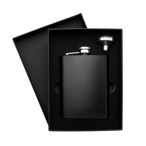 xTool Stainless Steel Black Hip Flask (8oz)