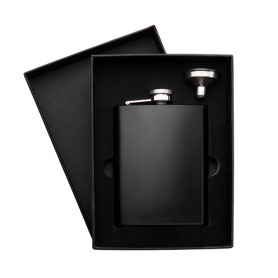 xTool Stainless Steel Black Hip Flask (8oz)