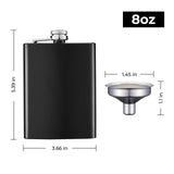 xTool Stainless Steel Black Hip Flask (8oz), view 3