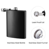 xTool Stainless Steel Black Hip Flask (8oz), view 4
