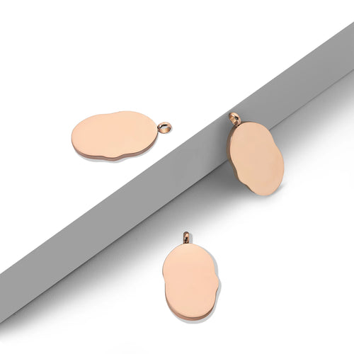 xTool Stainless Steel Rose Gold Irregular Oval Pendant (10pcs)
