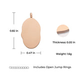 xTool Stainless Steel Rose Gold Irregular Oval Pendant (10pcs), view 3