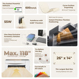 xTool P2S 55W Desktop CO2 Laser Cutter, view 3