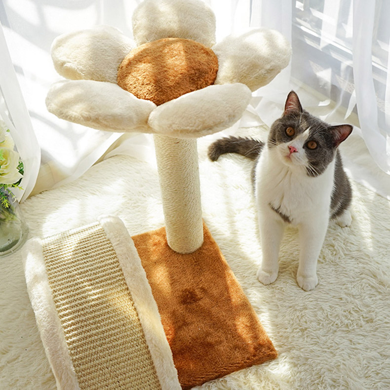 ZezeLife Cream Color Flower Cat Tree, view 5