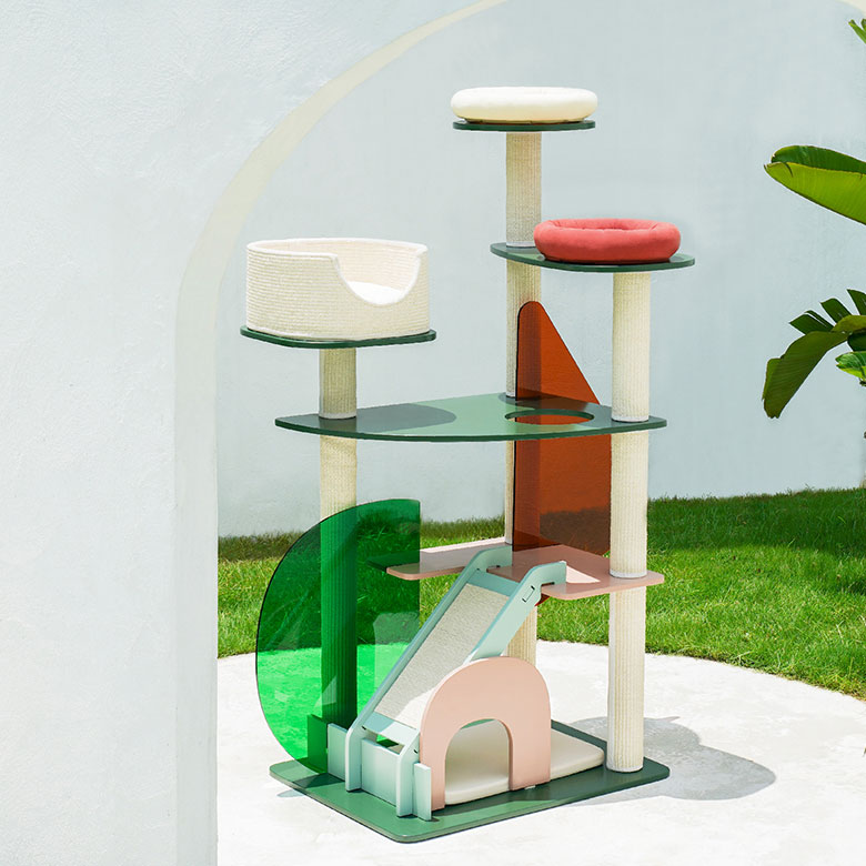 ZezeLife Macarons Color Acrylic Sheet Cat Tree, view 4