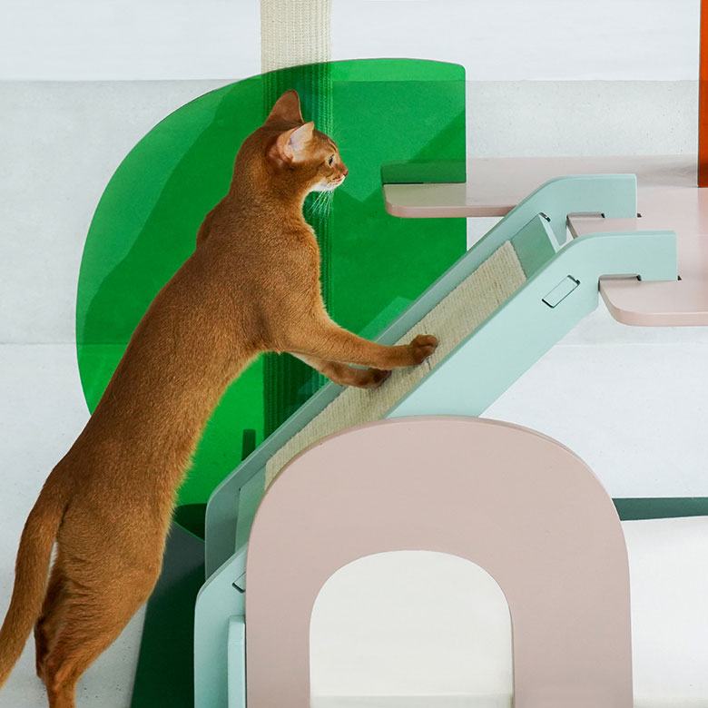 ZezeLife Macarons Color Acrylic Sheet Cat Tree, view 6