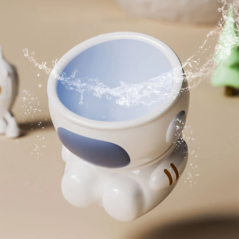 ZezeLife Astronaut Ceramic Elevated Cat Bowls, view 3