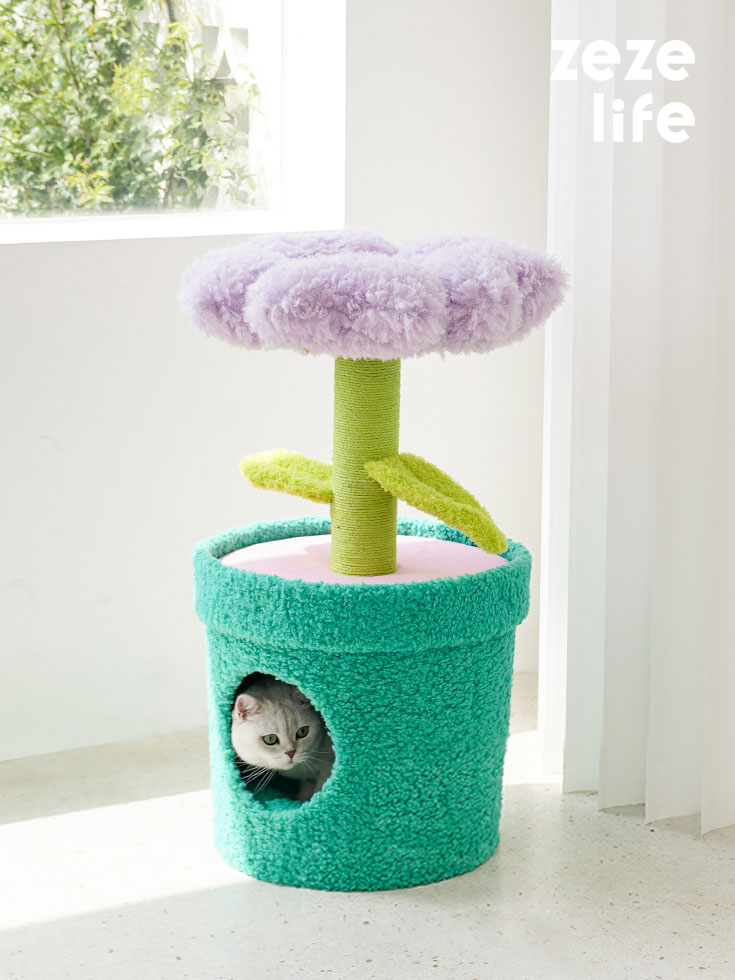 ZezeLife Barbie Potted Flower Cat Condo