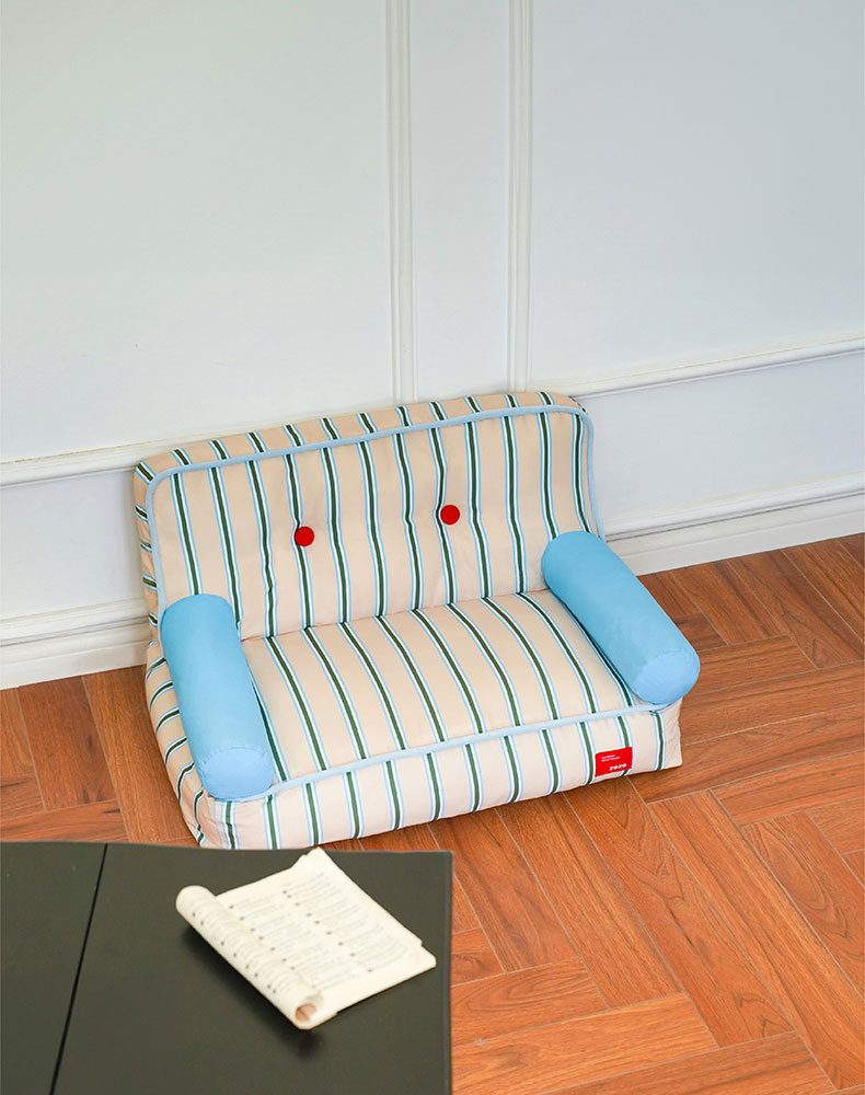 ZezeLife Blue and White Striped Cat Couch, view 4