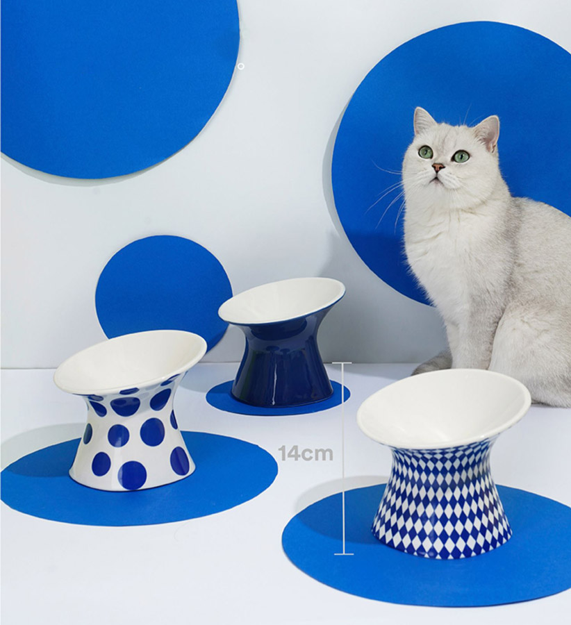 ZezeLife Blue Series Elevated Cat Bowl, view 3