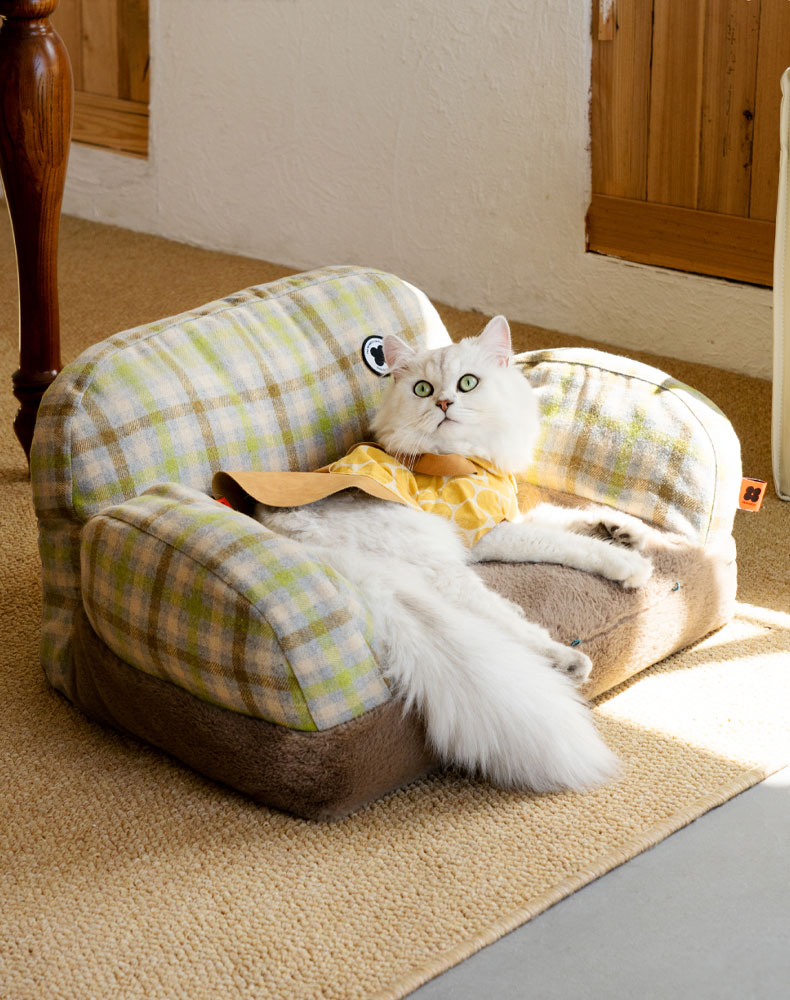 ZezeLife British Plaid Cat Sofa, view 3