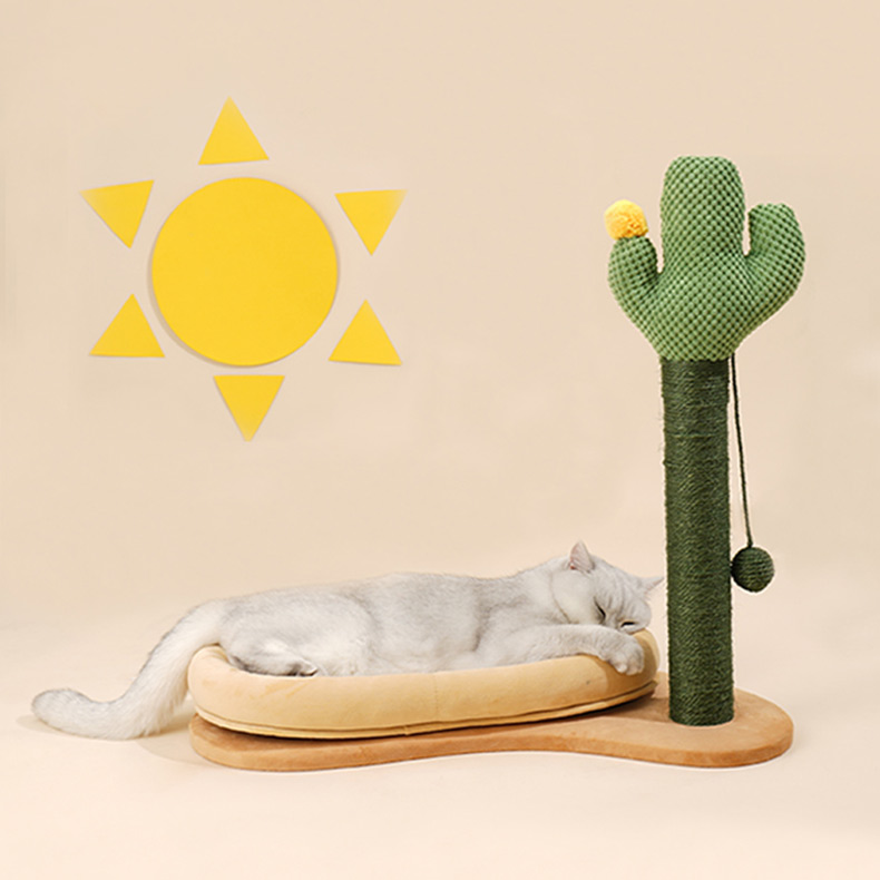 ZezeLife Cactus Scratching Post with Bed, view 3