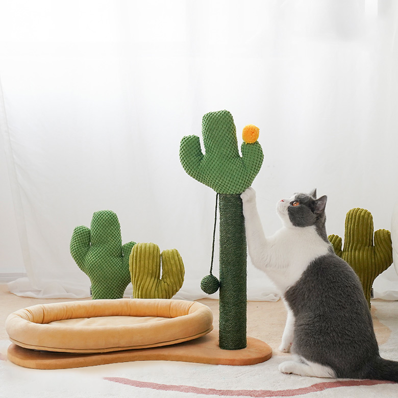 ZezeLife Cactus Scratching Post with Bed, view 4