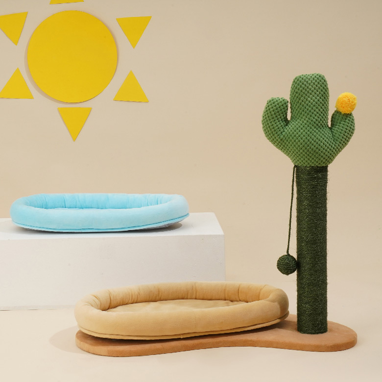 ZezeLife Cactus Scratching Post with Bed, view 6
