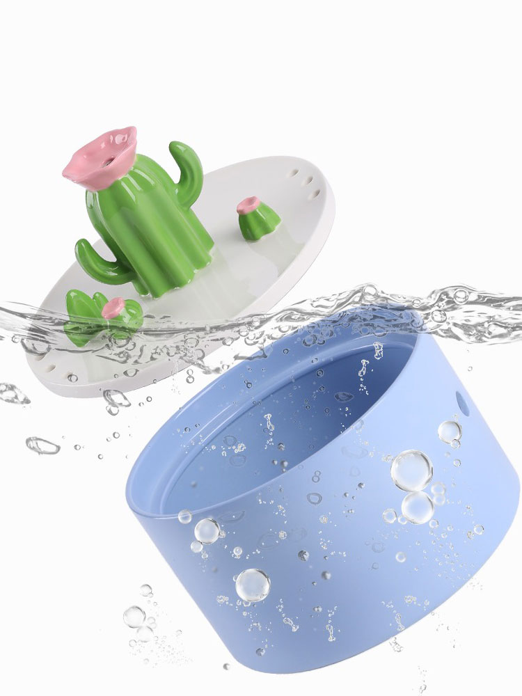 ZezeLife Cactus Flower Cat Water Fountain, view 5