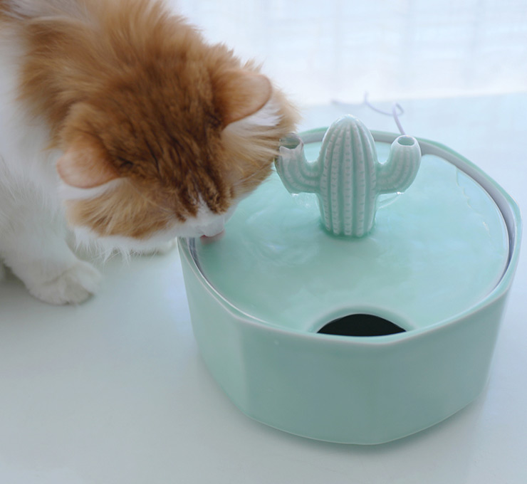 ZezeLife Cactus Style Cat Water Fountain, view 4
