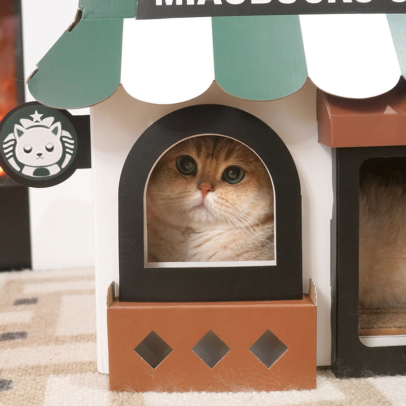 ZezeLife Café Cardboard Cat House, view 3