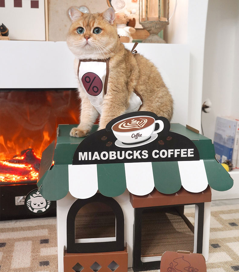 ZezeLife Café Cardboard Cat House, view 6