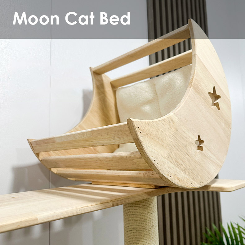 ZezeLife Cat Hotel Solid Wood Cat Tree, view 4