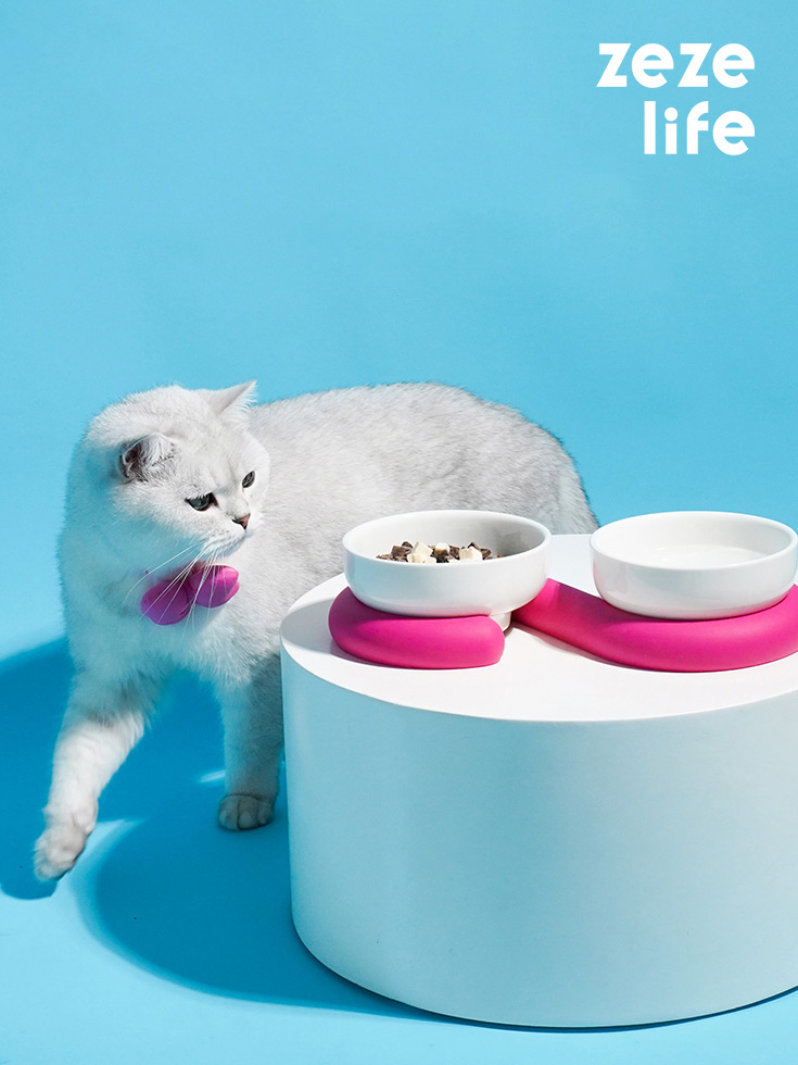 ZezeLife Ceramic Silicone Cat Bowl, view 2