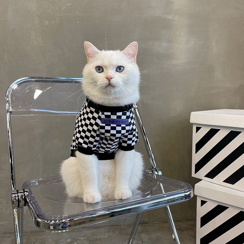 ZezeLife Checkerboard Cat Clothes, view 4