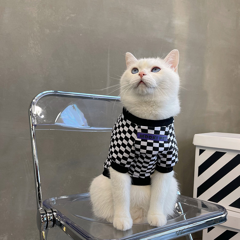 ZezeLife Checkerboard Cat Clothes, view 5