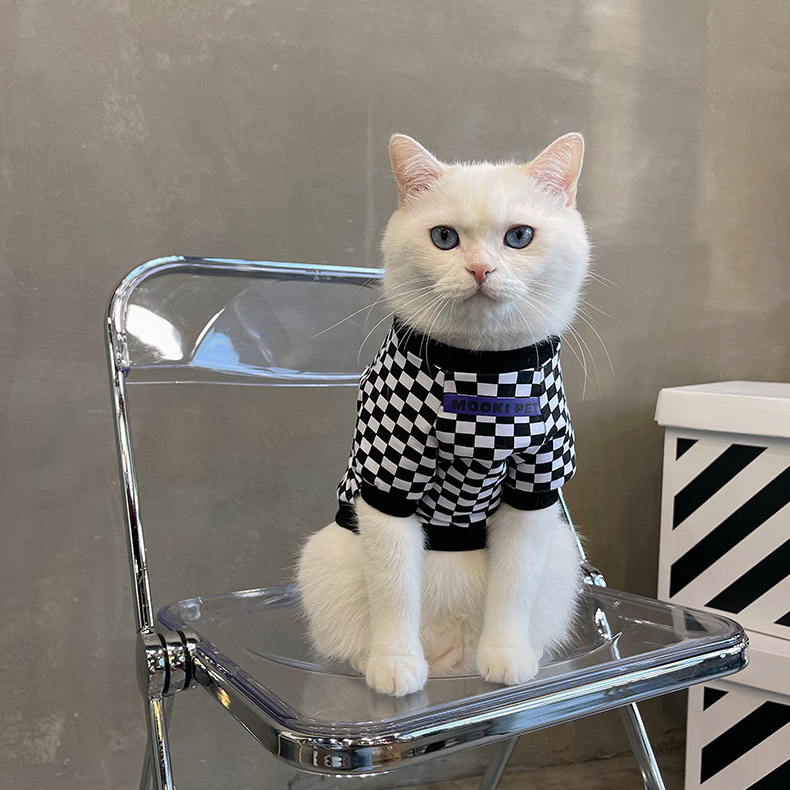 ZezeLife Checkerboard Cat Clothes, view 6