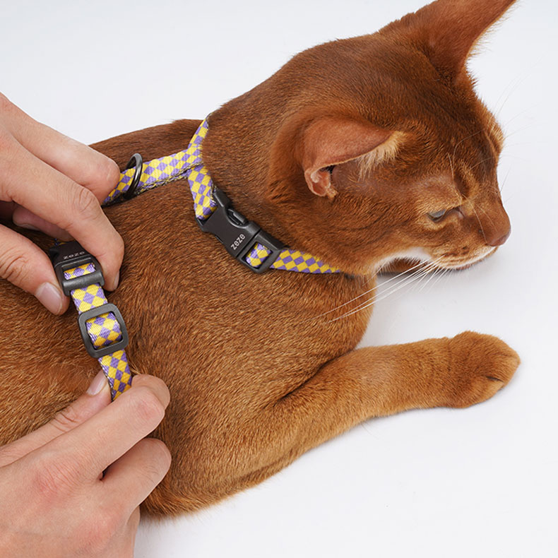 ZezeLife Checkerboard Cat Harness and Leash, view 4