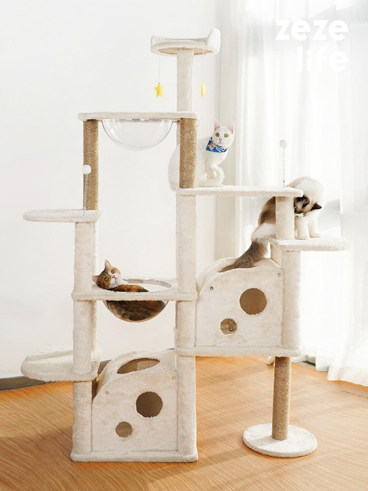 ZezeLife Cheese Hole Cat Tree