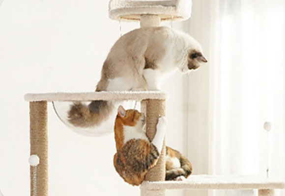 ZezeLife Cheese Hole Cat Tree, view 4