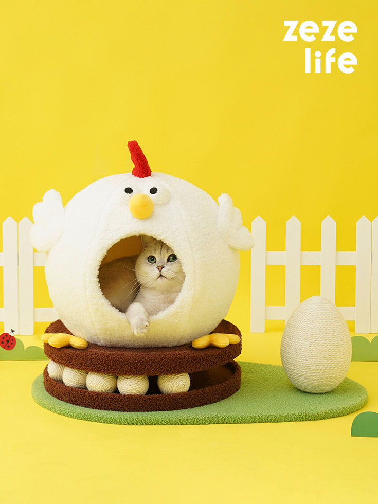ZezeLife Chick Cluck Paradise Cat Condo